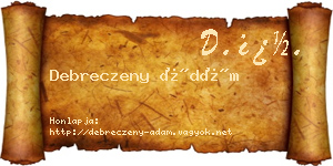 Debreczeny Ádám névjegykártya